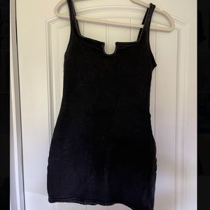 Zara black denim mini dress
